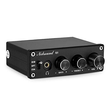 Nobsound Q3 Mini USB DAC Digital to Analog Converter Audio Adapter Headphone Amp Amplifier with Optical Coaxial Inputs Treble Bass Tone Control