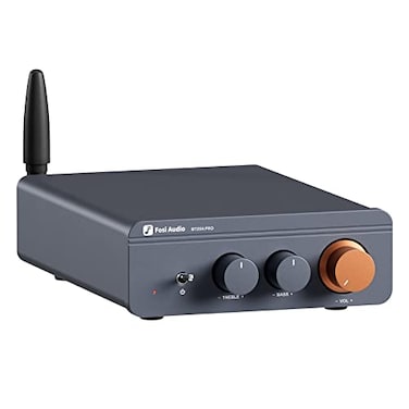 Fosi Audio BT20A Pro Bluetooth 50 Amplifier 300W x2 Wireless Amp TPA3255 2 Channel Mini Class D Integrated Home Audio Outdoor Stereo Receiver with Bass Treble Control for Passive Speakers