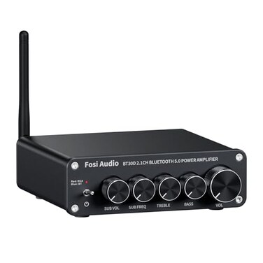 Fosi Audio BT30D Bluetooth 50 Stereo Audio Receiver Amplifier 21 Channel Mini HiFi Class D Integrated Amp 50 Watt x2100 Watt for Home Outdoor Passive SpeakersSubwoofer Powered Subwoofer
