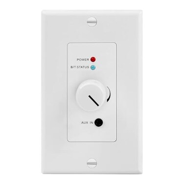 TNP Products TNP Wireless Bluetooth Audio Receiver Wall Plate Mount 120W BT 50 aptX Music Streaming Adapter Speakers Stereo Amplifier Audio Volume Control 35mm AUX Input for Sound Speaker Systems