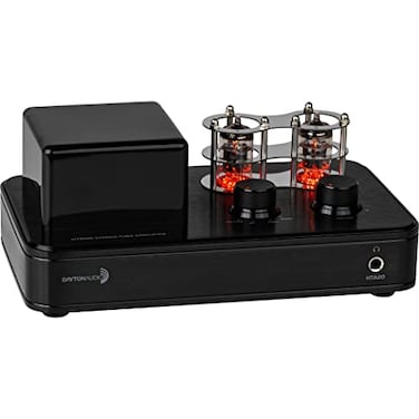 Dayton Audio HTA20 Integrated Stereo Hybrid HiFi Vacuum Tube Class AB Amplifier 20 Watts RMS with Subwoofer Output Headphone Output Bluetooth 50 and USB DAC HTA20