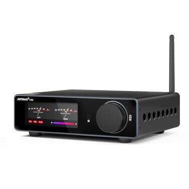 AIYIMA A80 Bluetooth Stereo Amplifier DAC HiFi Home Audio Component TPA3255 with PFFB2 Channel HiRes Class D Power Amp PCUSB COA Opt InputsDigital VU Meter PreOut TRS Balanced Input Tone