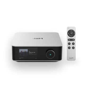 WiiM Amp Ultra with Voice Remote 2 100W Streaming Amplifier with Premium ESS ES9039Q2M DAC Dual TI TPA3255 Amps Builtin RoomFit EQ Touchscreen HDMI ARC Optical RCA Inputs Silver