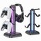 KDD RGB Headset Stand with 9 Light Modes Controller Holder for Desk Rotatable Headphone Stand Detachable Controller Hook for PC Earphone AccessoriesBlack