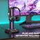 KDD RGB Headset Stand with 9 Light Modes Controller Holder for Desk Rotatable Headphone Stand Detachable Controller Hook for PC Earphone AccessoriesBlack