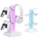KDD RGB Headset Stand with 9 Light Modes Controller Holder for Desk Rotatable Headphone Stand Detachable Controller Hook for PC Earphone AccessoriesWhite