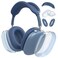 MOLOPPO 3 in 1 Case Cover for AirPods Max Clear TPU Ear CupSilicone Earpad CaseHeadband Cover AntiScratch Accessories Set Compatible with Apple for AirPods Max 21 202620242020 Blue