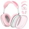Galafoki 4 in 1 Set for Apple AirPod Max Case Cover AntiScratch Ear Pad CoversEar Cups CoverHeadband Cover AirPod Max Covers Accessories for Apple AirPods Max 2020 Lightning 2024 USBCClear Pink