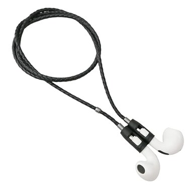 Tapper Black Lamb LeatherBlack Steel Strap for AirPods AirPods Pro