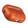 Maogoam for AirPods Pro 2 Leather Case Cover with Button Genuine Crystal Vegetable Tanned Oil Wax Leather Case for AirPods Pro 2nd Generation Elegant Style Front LED Visible Orange