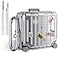 KOREDA Compatible with AirPods 4 Case Cover Funny Suitcase Design Case for Airpods 4th Generation 2024 Cute Fashion Protective Hard Case with Cleaner Kit Keychain Silver