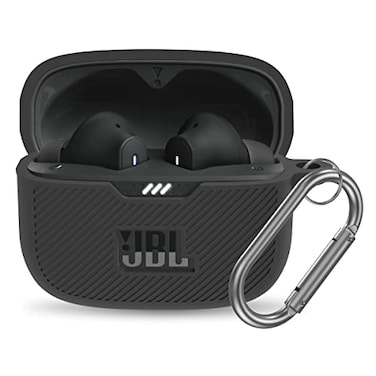YIPINJIA for JBL Tune 230NC TWS Case Cover Silicone Protective Portable Scratch Shock Resistant Cover ONLY Compatible with JBL 230NC Earbuds Charging Case with CarabinerBlack