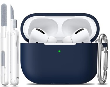 R-fun Rfun for AirPods Pro 2 Case Soft Silicone Protective Cover with Keychain and Cleaning Pen Compatible with AirPods Pro 2nd1st Generation Supports Wireless Charging Midnight Blue