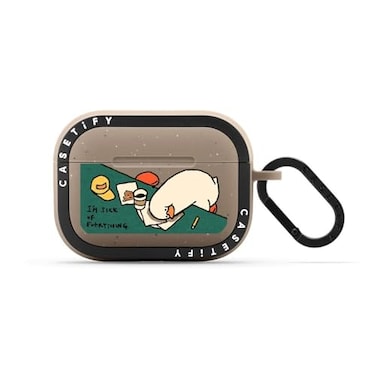 CASETiFY Bounce Airpods Pro 1st2nd Gen Case with Ring Im Sick of Everything Matte Taupe