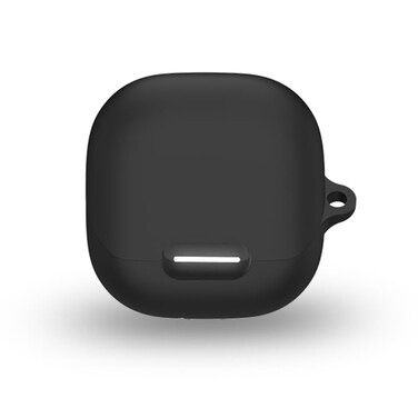 smaate Silicon Case Cover Compatible with soundcore by Anker Liberty 4 NC Wireless Earbuds Protective Skin with Carabiner with Hole for Charging Black