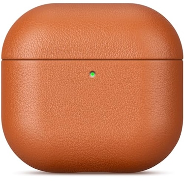 LOPIE Handmade Case for AirPods 4 AirPods 4 with Active Noise Cancellation Leather Case FullyWrapped with Top Grain Leather Protective Hard Shell Cover for Gen 4 AirPods Brown