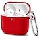 DaQin Compatible with AirPods 4 Case Soft Silicone Full Protective Case Cover for Apple AirPods 4 Cases with Keychain Compatible with AirPods 4th Generation Case Accessories for Women Men Red