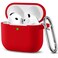 DaQin Compatible with AirPods 4 Case Soft Silicone Full Protective Case Cover for Apple AirPods 4 Cases with Keychain Compatible with AirPods 4th Generation Case Accessories for Women Men Red