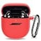 AIBEAMER Silicone Case for Bose QuietComfort Earbuds II 2022 QuietComfort Ultra 2023 Shockproof Protective Cover With Keychain for Men Women Red