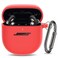 AIBEAMER Silicone Case for Bose QuietComfort Earbuds II 2022 QuietComfort Ultra 2023 Shockproof Protective Cover With Keychain for Men Women Red