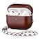 Maogoam Genuine Leather Case for AirPods Pro 3 3rd Gen 2025 Elegant Leather Cover Adjustable Lanyard Hard Shell Develops Patina Wireless Charging for Fashion Luxury Lovers Red Brown