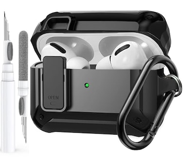 Olytop for Airpods Pro 21 Gen Case Cover with Lock 201920222023 Rugged Locking Case for Airpod Pro 2nd1st Generation Shockproof Armor Protective Skin for Apple iPod Pro Black