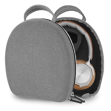 Geekria Shield Case Compatible with BO Beoplay HX H95 H9 H9i H8 H8i H7 H6 H2 Headphones Replacement Hard Shell Travel Carrying Bag with Cable Storage Microfiber Grey