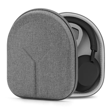 Geekria Shield Headphones Case Compatible with Sony WHCH720N WH1000XM5 WH1000XM4 WHXB910N Replacement Hard Shell Travel Carrying Bag with Cable Storage Grey