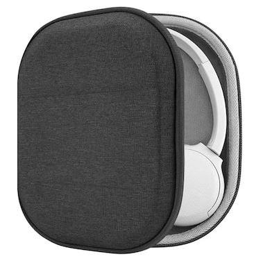 Geekria Shield Headphones Case Compatible with Sony WHCH520 WHCH510 WHCH500 Replacement Hard Shell Travel Carrying Bag with Cable Storage Dark Grey