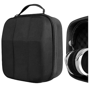 Geekria Shield Case for LargeSized OverEar Headphones Replacement Hard Shell Travel Carrying Bag with Cable Storage Compatible with Grado PS1000e HiFiMAN HE6se Headsets Black
