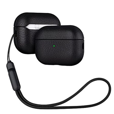 Lopie Handmade AirPods Pro 2 Leather Case Cover Protective Case FullyWrapped with Lambskin Leather Retail Packaging Black