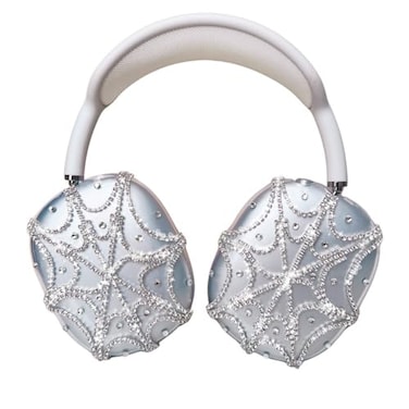 Vodafulgir Rhinestones Spider Web AirPods Max Cover Glittering Headphones Case for Airpods Max Cute Airpod Pro Max Ear Covers Protective Accessories