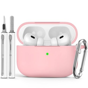 Ljusmicker for AirPods Pro Case Cover with Cleaner KitSoft Silicone Protective Case for Apple AirPods Pro 2nd1st Generation Case for Women MenAirPod Pro Case Accessories with KeychainPink