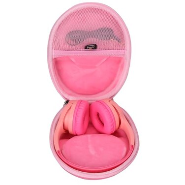 Aproca Case Compatible with Belkin SoundForm Mini Wireless Bluetooth Headphones Storage Portable Bag for Accessories Pink Case Only