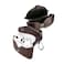 YQGFashbf for Airpods 4 Case Leather with Keychain Stylish Retro Leather Wireless Charging Protective Headphone Case Cover for Apple Airpods 4th Generation 2024 Front LED Visible Coffee