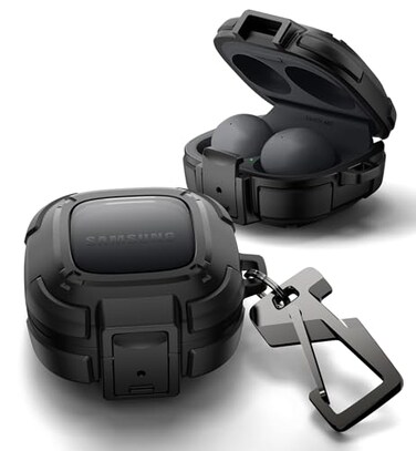 Dexnor Rugged Bumper Case for Galaxy Buds FE 2023Buds 2 Pro 2022Buds 2 2021Buds Pro 2021Buds Live 2020 Cases with Secure Lock Shockproof Cover with Carabiner