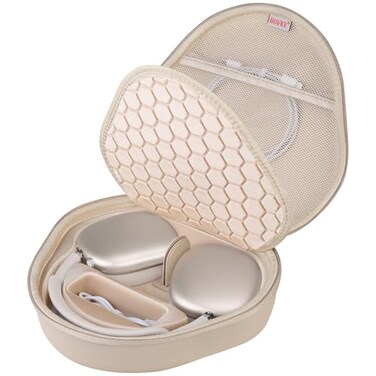 BOVKE Hard Carrying Case with Sleep Mode for Apple AirPods Max 2 Wireless OverEar Headphones AirPods Max Protective Portable Storage Bag with Mesh Pocket for USBC Charging Cables Starlight