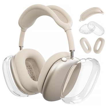 Woyinger 3in1 Case for AirPods Max Clear TPU Ear Cup Protectors Silicone Headband Cover AntiScratch Accessories Set Compatible with AirPods Max 21 202620242020 Starlight