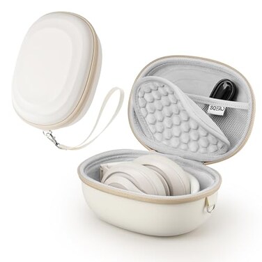 SQERO Case for Beats Studio ProSolo 4Solo 3Studio3 OnEar Headphones Portable Travel Hard Shell Storage Bag Beige
