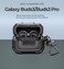 Dexnor Rugged Bumper Case for Samsung Galaxy Buds3 FE 2025 Buds3 Pro and Buds3 2024 Cases with Secure Lock Shockproof Clear Protective Cover with Carabiner Keyring Black