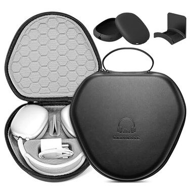 Youtec for Airpods Max Case CoverSmart Case with Sleep Mode Made by Air podsCompatible with Apple AirPod MaxProtective Carry Travel Cover AirPod Pro Max CasesHeadphoneBlack