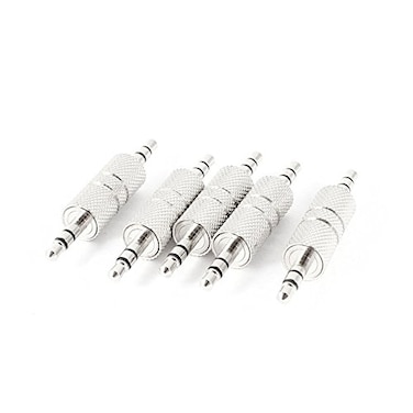 VizGiz 5 Pack 35mm Male to Male Coupler Extension Cable Joiner 18 inch TRS Stereo Audio Wire Adapter Jack Plug Connector for BT Receiver AUXin Cord PC MP3 Player Car Transmitter