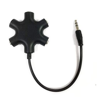 MAOYE 5Way Multi Headphone Audio Splitter Connector Headphone 35mm Audio Stereo Splitter Cable 1 Male to 5 Port Female Earphone Headset Adapter Compatible with iPhone Samsung