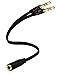 DK Exclusives D K Exclusives Headphone Splitter For Computer 35mm Female to 2 Dual 35mm Male Headphone Mic Audio Y Splitter Cable Smartphone Headset to PC Adapter