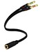 DK Exclusives D K Exclusives Headphone Splitter For Computer 35mm Female to 2 Dual 35mm Male Headphone Mic Audio Y Splitter Cable Smartphone Headset to PC Adapter