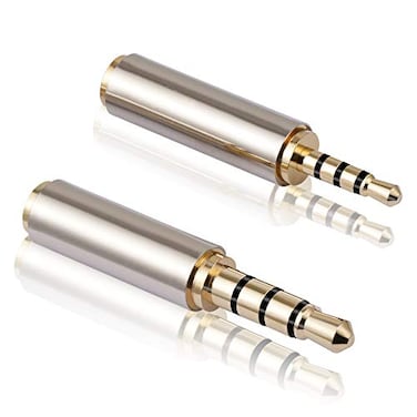 MIUONO 25mm to 35mm Adapter and 35mm to 25mm Adapter Gold Plated Jack Stereo Full Metal Connector Converter for Smartphones Headphone Mic Tablets Support MIC Function