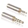 MIUONO 25mm to 35mm Adapter and 35mm to 25mm Adapter Gold Plated Jack Stereo Full Metal Connector Converter for Smartphones Headphone Mic Tablets Support MIC Function