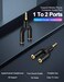 CableCreation Headphone Splitter Adapter 35mm Male to 2 Port 35mm Female Y Jack Splitter Adaptor Compatible with Headset Earphone iPhone iPad iPodTablets MP3 PlayersMore Black