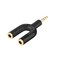 CableCreation Headphone Splitter Adapter 35mm Male to 2 Port 35mm Female Y Jack Splitter Adaptor Compatible with Headset Earphone iPhone iPad iPodTablets MP3 PlayersMore Black