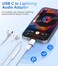 Denlane Lightning to USB C Audio Adapter for Heaphones Support Line Control 2 Packs USBC Male to Lightning Female Earbuds Adapter Not for ChargingData Transfer USBC for Apple iPhone 17 16 15iPad